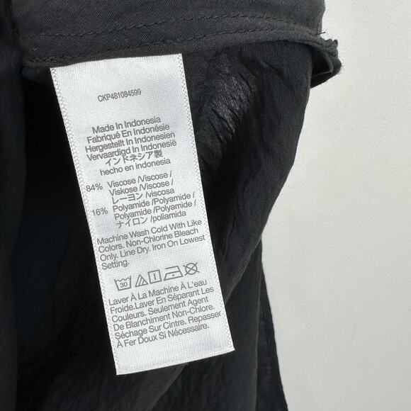 NEW Madewell The Layton Midi Slip Skirt Pull On Viscose Side Slit Black US 14 - Picture 10 of 15